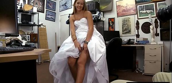  Lady in wedding dress gets her pussy rammed by pawn man